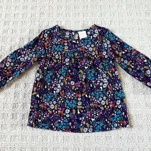Jumping Beans Girls Long Sleeve Floral Print Top - 2T